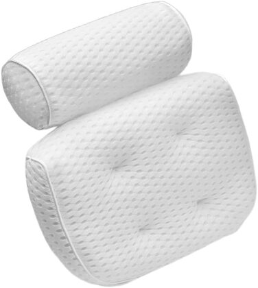 Преміальна подушка для ванни та спа з 4D AirMesh, присоски, ортопедична подушка для шиї і спини, комфортна підтримка для домашнього спа та джакузі