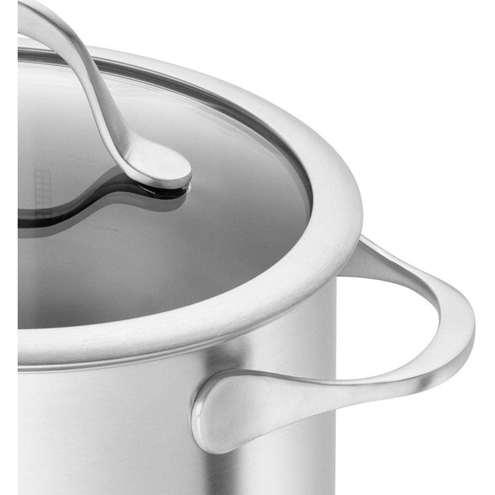 Набір каструль ZWILLING Essence 4 шт. з кришкою з термоскла, індукційне дно, не має покриття, нержавіюча сталь, сріблястий