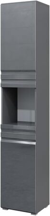 Шафа для ванної Vicco Freddy, антрацит глянець, 36x190,5 см, пенал
