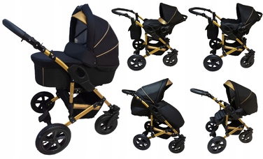 Дитячий візок X-Trall Pram 3в1, чорно-золотий