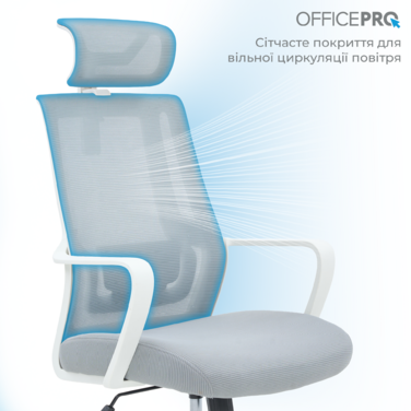 Крісло офісне OfficePro Harmony OC310-W-LG-LG