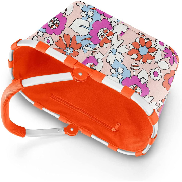 Reisenthel Carrybag Florist Peach — Сумка-кошик для покупок, міцна, з великим об'ємом, водостійка, з внутрішньою кишенею, елегантний дизайн
