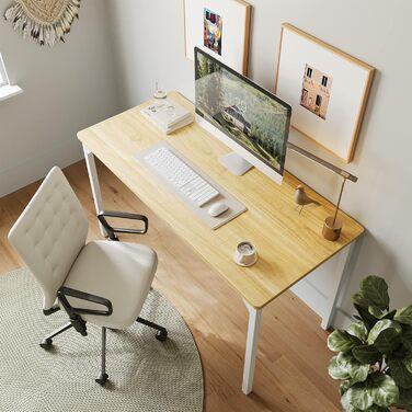 Комп'ютерний стіл CubiCubi 80x40 см, індустріальний дизайн, для дому та офісу, світло-коричневий, письмовий стіл для робочого місця, кухні чи кабінету
