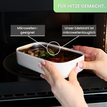 FRADABOX® Ланчбокс Bento 'Taylor', 2-ярусний з відділеннями, преміум нержавіюча сталь, BPA-free, контейнер для їжі з прибором, герметичний, для дорослих, підходить для мікрохвильовки, ідеальний для подорожей та Meal Prep