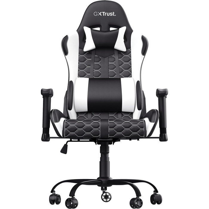 Ігрове крісло Trust Gaming GXT 708W Resto, біле, 360° обертання, знімні подушки, регульована висота, офісне крісло для комп'ютера