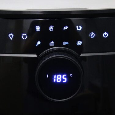 Аерофритюрниця Emerio XXL 13л Smart Fryer AF-121914 з ротисатором, кошиком та функцією дегідрататора, 1800 Вт, чорна