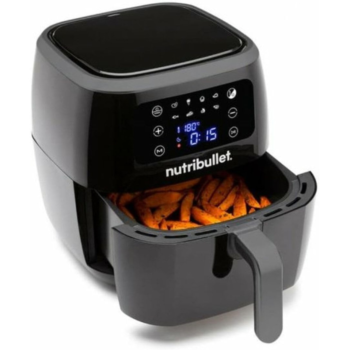 Аерофритюрниця nutribullet Crisplite NBA0611DG, 6л, 1700Вт, сенсорне керування, 8 попередніх налаштувань, без PFAS, матовий чорний