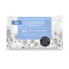 Дитячі вологі серветки LILLYDOO з 99% водою, гіпоалергенні, 900 шт (15 пачок по 60 шт)