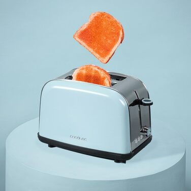 Тостер вертикальний Cecotec Toastin' Time 850 Blue 850 Вт, нержавіюча сталь, подвійний слот, автоматичне вимкнення