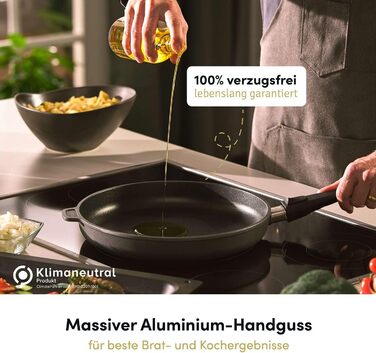 Сковорода для млинців Hoffmann Aluguss 28 см з антипригарним покриттям, Made in Germany, знімний ручка | Сковорода для оладок, яєць