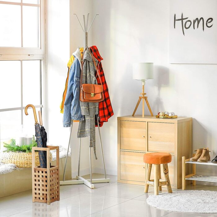 Підставка для парасольок Relaxdays з натурального дерева, квадратна, 50x18x18 см, горіх, тримач для парасольок у передпокій