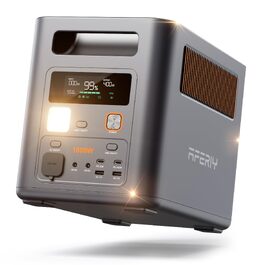 Портативна електростанція AFERIY 1800W 1024Wh LiFePO4, сонячний генератор з швидкою зарядкою 1год, ДБЖ <10мс, 9 виходів, керування через APP, чиста синусоїда 230V для кемпінгу та дому, 1800pro-a