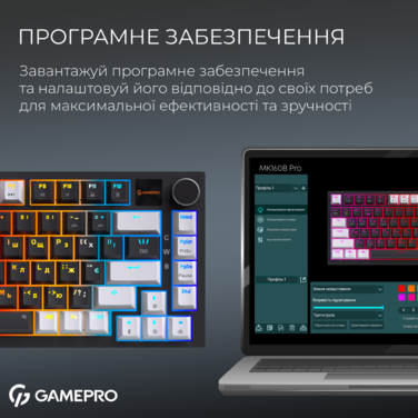 Бездротова механічна клавіатура GamePro Asgard Valhalla Pro (MK160B-D-Pro) 75% Rainy switches