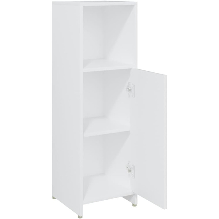 Шафа для ванної vidaXL, 3 відділення, 1 дверцята, білий, 30x30x95 см, ДСП