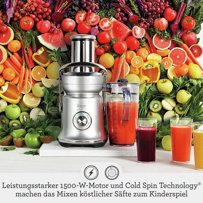 Соковижималка Sage Nutri Juicer Cold Plus XL з широкою горловиною, нержавіюча сталь, 88 мм, преміум якість
