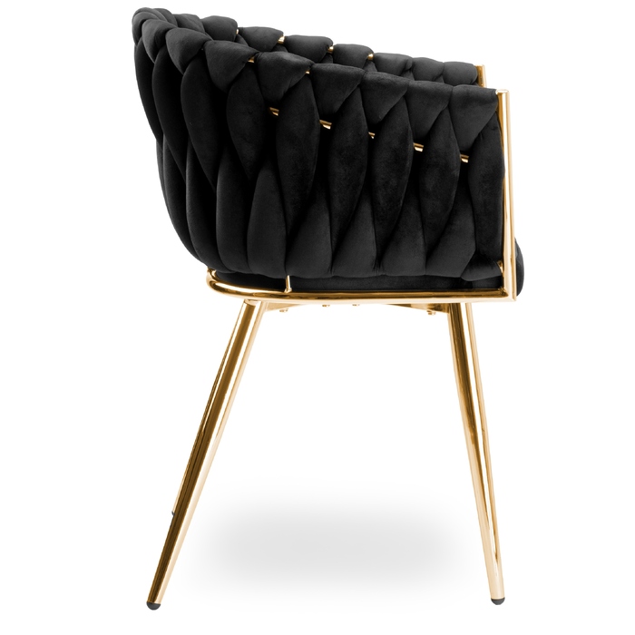 Обивочне велюрове крісло COFTON Gold velvet, чорне