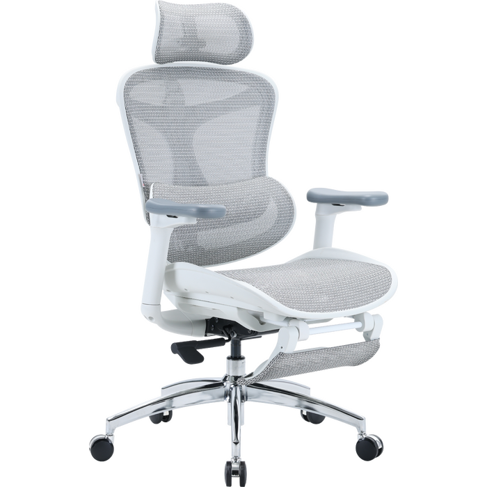 Крісло офісне з підставкою для ніг Sihoo DORO C300L Mesh White with footrest