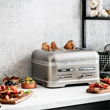 Тостер KitchenAid Artisan 5KMT2204 (Pebble Palm) на 4 тости, сріблястий