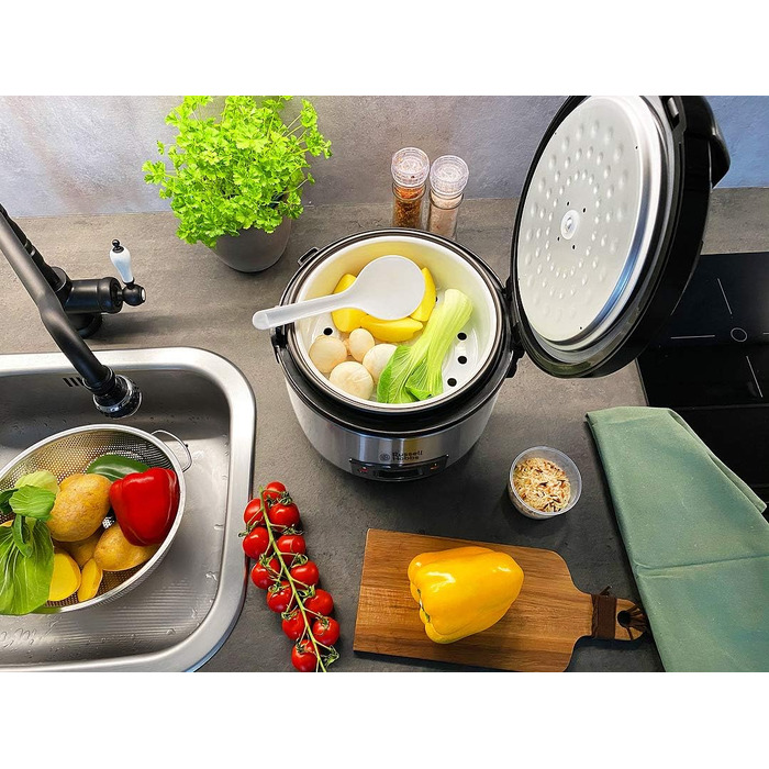 Рисоварка Russell Hobbs 27080-56 з функцією приготування на парі, 1.2л, чаша з антипригарним покриттям, нержавіюча сталь