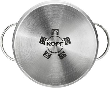 Набір каструль Kopf Stilo з нержавіючої сталі, 10 предметів, індукція, з кришками