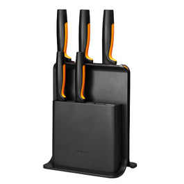 Набір кухонних ножів Fiskars Functional Form з підставкою (5 ножів), чорний пластик