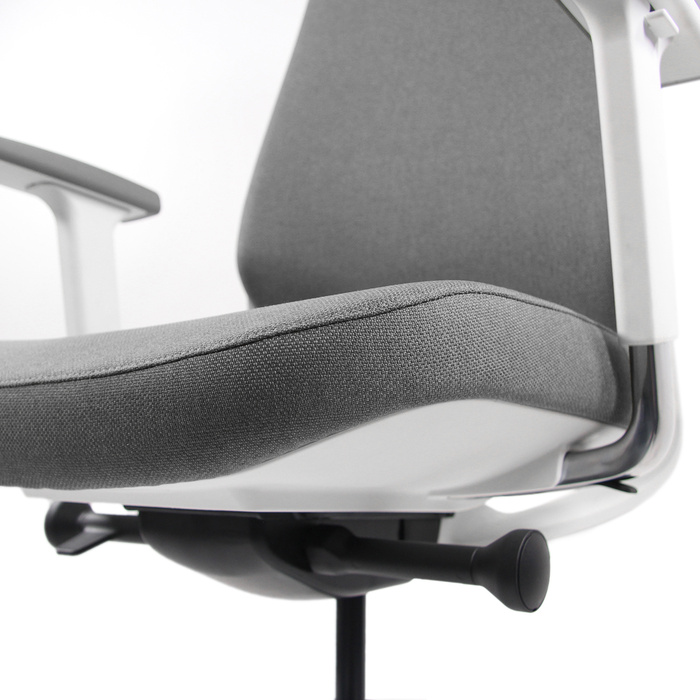 Офісне крісло / поворотне крісло CHIARO T4 WHITE тканина сіра hjh OFFICE