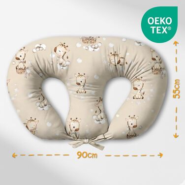 Подушка для годування Stillkissen XXL для двійні 90x50 см, Oeko-Tex, жирафи - подушка для вагітних та немовлят Stillmond