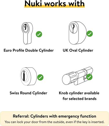 Розумний замок Nuki Smart Lock 3.0 білий, електронний дверний замок для безключового доступу, легке встановлення, сертифікат AV-TEST