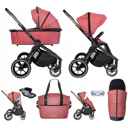 Багатофункціональний візок Muuvo 2в1 Pure Pink, алюмінієвий, з люлькою XL