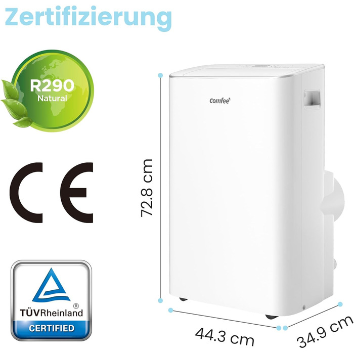 Мобільний кондиціонер Comfee Breezy Cool Pro 2.0 7000 BTU/2.0kW з Wi-Fi, охолодження, вентиляція, осушення - до 68 м³