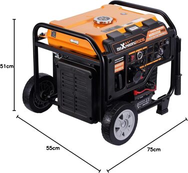 Інверторний бензиновий генератор maXpeedingrods PRO6000 3500Вт, 4-тактний, 223сс, портативний (помаранчевий)
