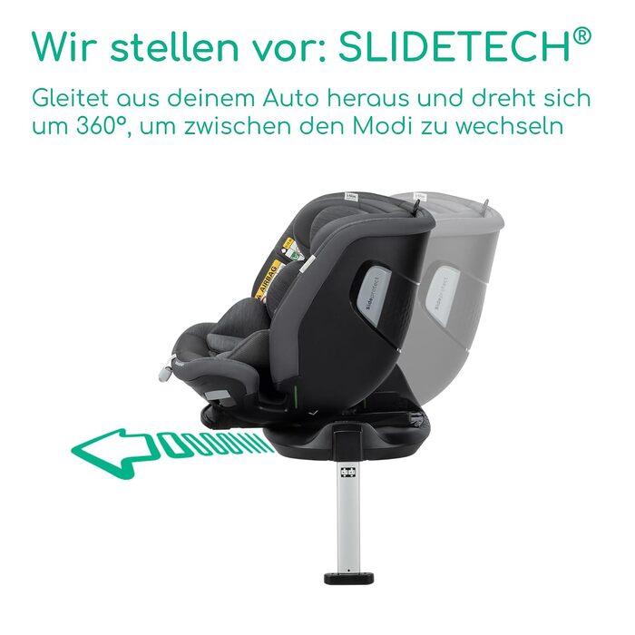 Дитяче автокрісло Bebeconfort 360 i-Size RevolveFix Max 360, поворотне, 40–150 см, Element Graphite