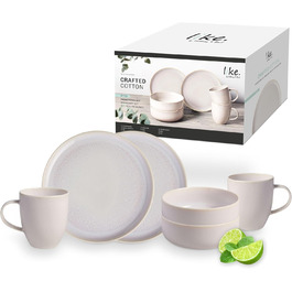 Сніданковий набір Villeroy & Boch Crafted Cotton, 6 предметів, білий, преміум порцеляна, мікрохвильова піч, посудомийка, стиль кераміки