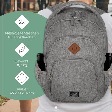 Рюкзак для ручної поклажі Travelite BASICS, 45 см, 22 л, міський щоденний рюкзак (Світло-сірий)