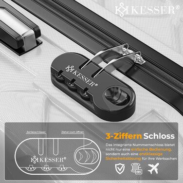 Валіза KESSER 120 л ABS із кодовим замком, вагами та дорожнім гаманцем, жорсткий корпус, 360° колеса, для подорожей і бізнесу, телескопічна ручка, Snow White