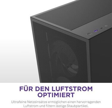 NZXT H5 Flow RGB 2024 – компактний ATX корпус для геймінгу з високим повітряним потоком, F360 RGB, підтримка радіаторів 360 мм (фронт) і 240 мм (верх), загартоване скло, чорний
