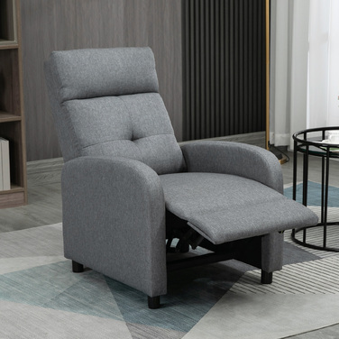 HOMCOM Recliner, Телевізор з функцією відкидання, Крісло для телевізора з білизною, М'яке крісло з пружинами-кишенями, Крісло вантажопідйомністю до 150 кг для вітальні, Grey