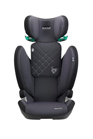 Дитяче автокрісло AVOVA Sora-Fix сіре та чорне, 100-150 см, 4-12 років, із Isofix, бустер