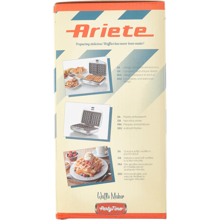 Вафельниця Ariete 1973/01 світло-блакитна, електрична, антипригарне покриття
