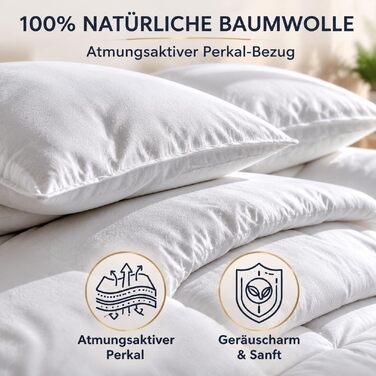 Всесезонна легка ковдра з гусячого пуху 90% (135 x 200 см), біла, Luxury All Year Comfort