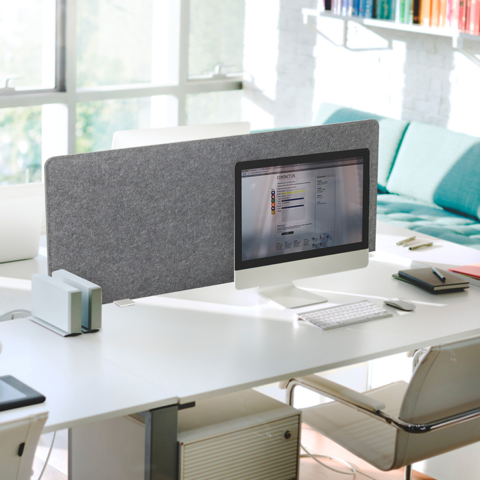 Звукоізолююча перегородка на стіл FLEXMIUT 3D 120x60x1 PET сірий hjh OFFICE