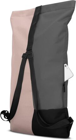 Рюкзак Johnny Urban Oskar для жінок і чоловіків, водонепроникний, міський rolltop рюкзак-мішок для спорту та подорожей, протиугінний, рожевий/сірий
