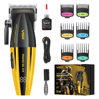 Машинка для стрижки VGR 285 Fresh Fade професійна, акумуляторна, 9000 об/хв, з LED-дисплеєм для чоловіків