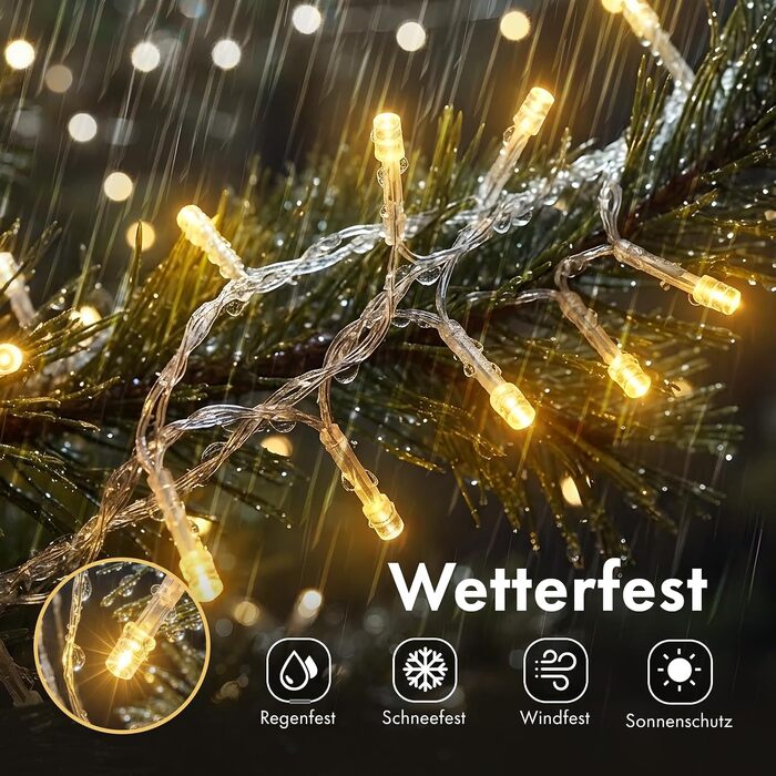 Світлодіодна гірлянда-кластер MAGGIFT 20м, 1000 LED, теплий білий колір, з пультом дистанційного керування, різдвяна ілюмінація
