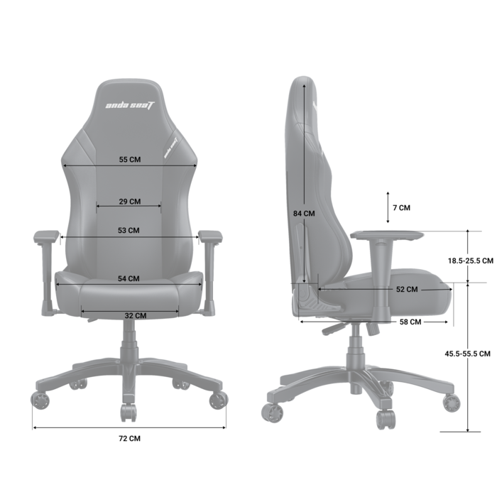 Крісло ігрове Anda Seat Luna Dark Grey fabric Size L