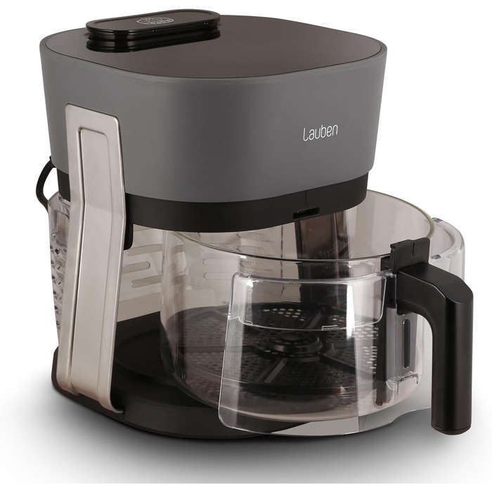 Аерофритюрниця Lauben Glass&Steam 4500BG зі скляним кошиком та функцією пари, 8 програм, 4.5л