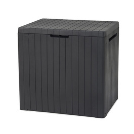 Ящик для зберігання Keter City Box 113л, темно-сірий, з ефектом дерева, 55x44x57.8 см - для балкону та малих площ