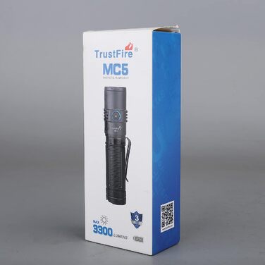 Ліхтарик TrustFire MC5 LED 3300 люменів, тактичний, ультраяскравий, IPX8 водонепроникний, акумуляторний, чорний