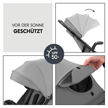 Дитяча коляска 3в1 Hauck Shop N Care Trio Set (Сірий) - Коляска, люлька, автокрісло i-Size, підстаканник, UPF 50+, регульоване положення, складна