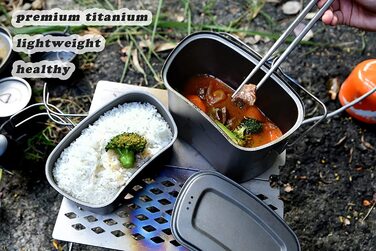 Набір посуду iBasingo Titan Kantine 1500ml/600ml для кемпінгу та відпочинку на природі (Ti2059C)